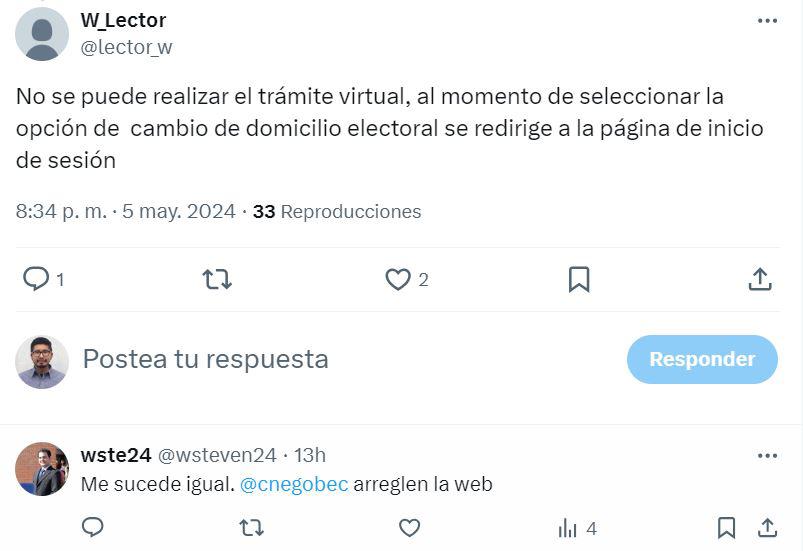 Quejas en redes por el cambio de domicilio electoral.
