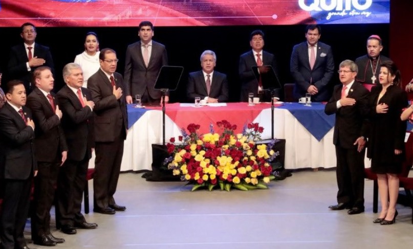 Presidente y alcalde llaman a la reconciliación en sesión solemne de Quito