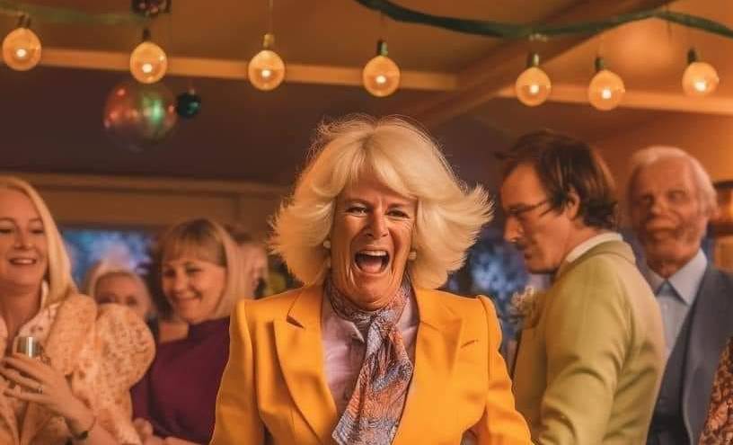 La reina consorte y su efusividad en su máxima expresión.