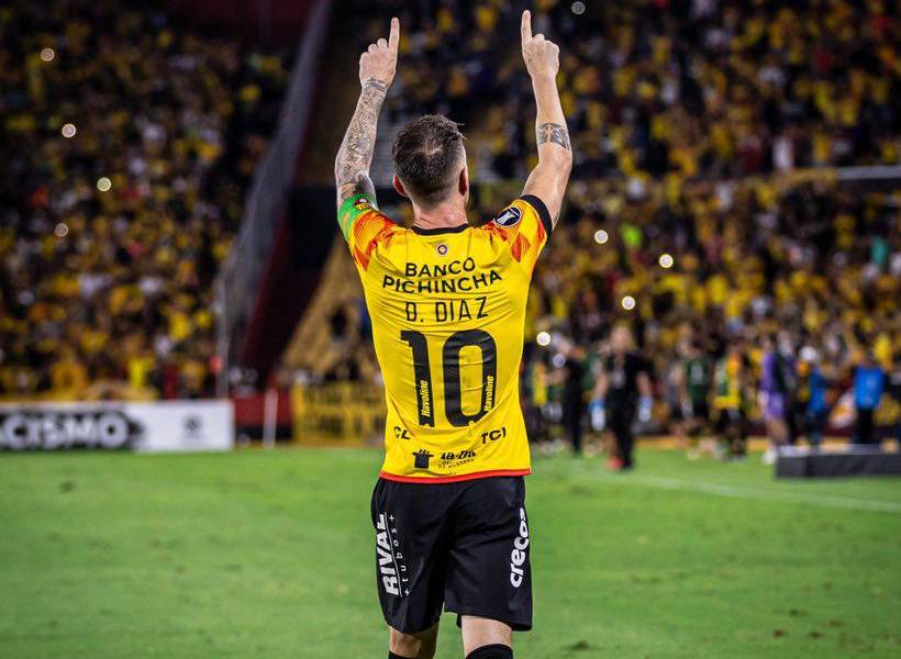 Damián Díaz festejando un gol.