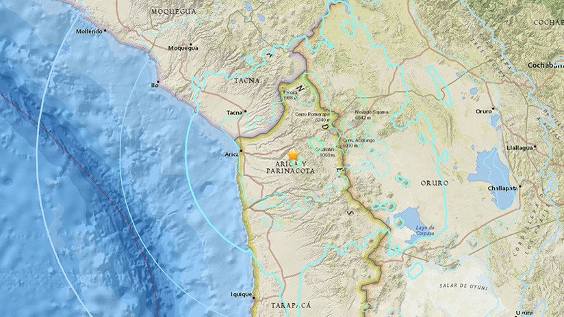 Un movimiento telúrico de magnitud 6,3 sacude el este de Arica, norte de Chile