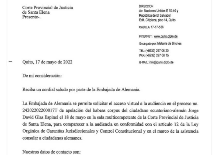 Carta de Solicitud de acceso a la audiencia.