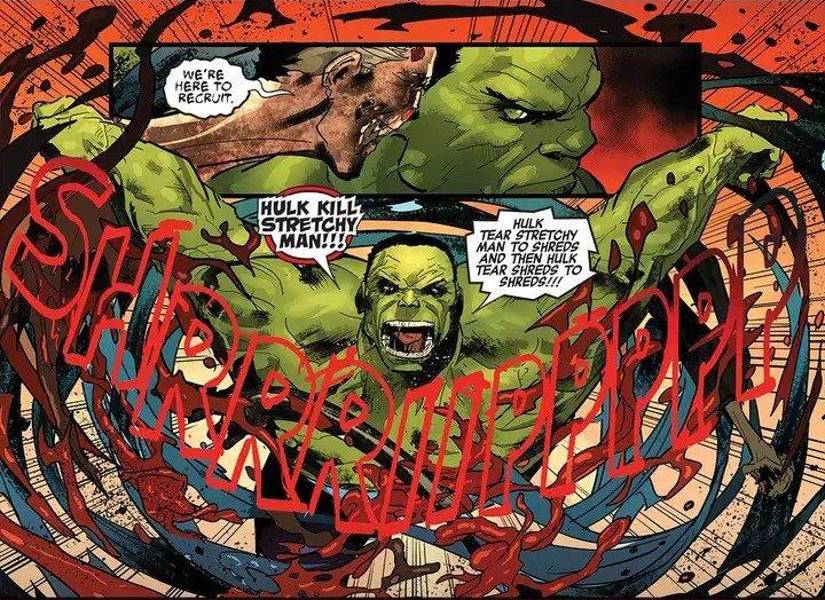 Cómic de Marvel Zombie que muestra la lucha de Hulk.