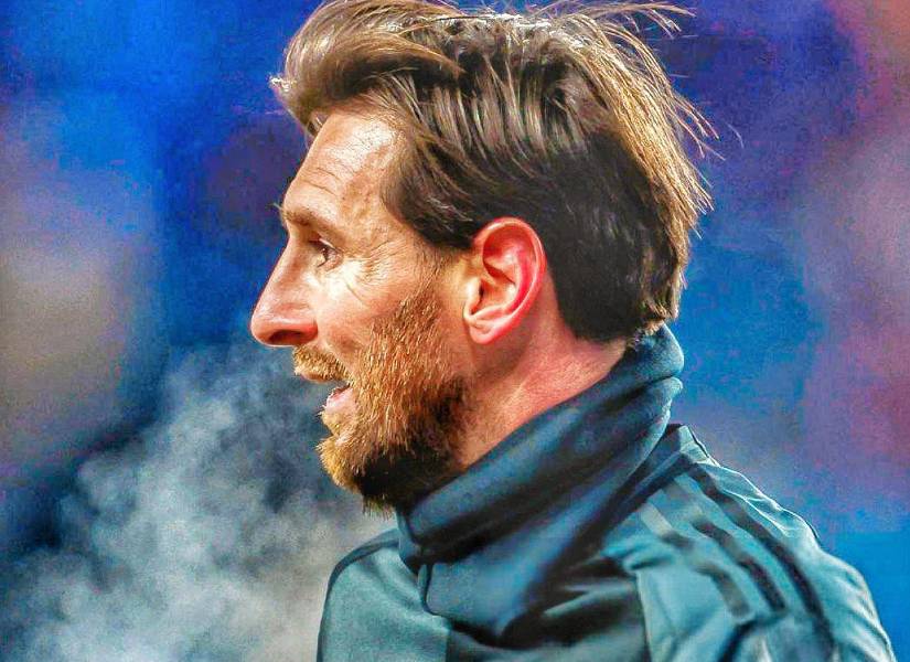 Messi en el partido vs. Sporting Kansas City.