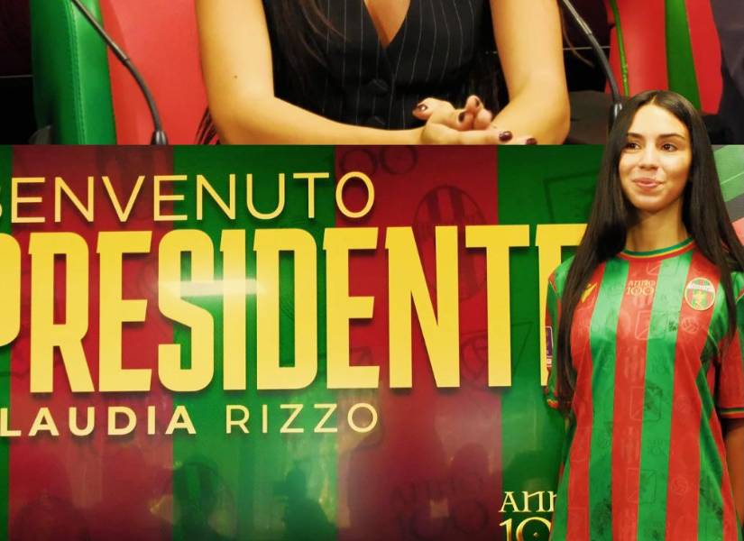 Claudia Rizzo en su primer rueda de prensa como presidenta