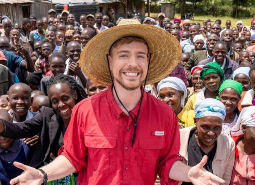 Momento de un video benéfico de MrBeast