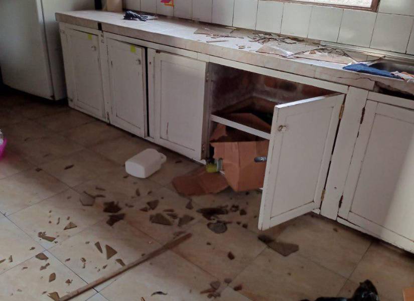 Todavía hay huellas de los daños en la guardería.