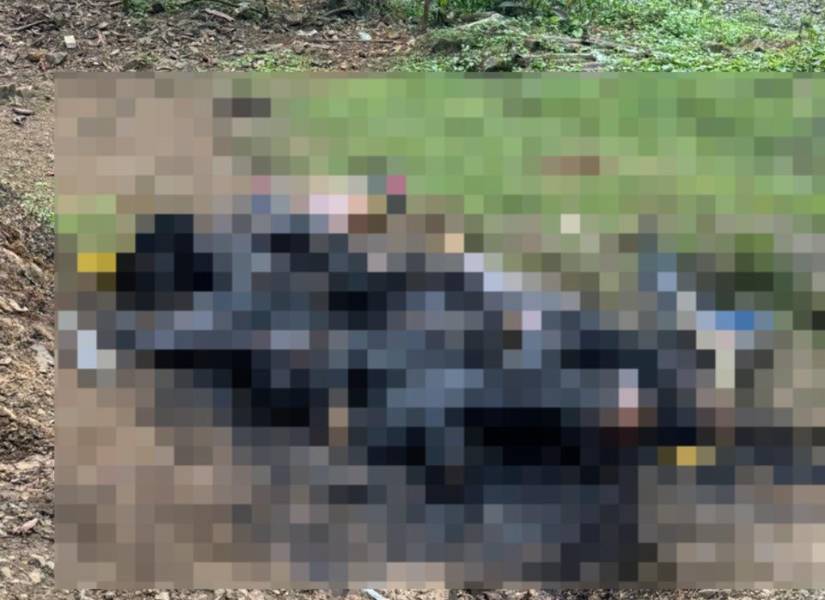 Imagen del hallazgo de los cuerpos incinerados en Camilo Ponce Enríquez.