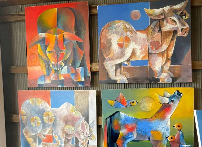 Obras del artista Olmedo Quimbita.