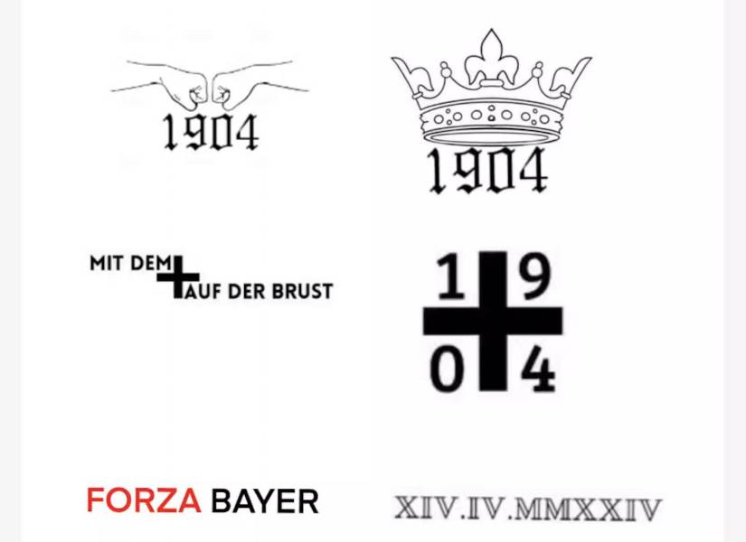 Los 10 modelos de tatuajes propuesto por el club. (Redes sociales)