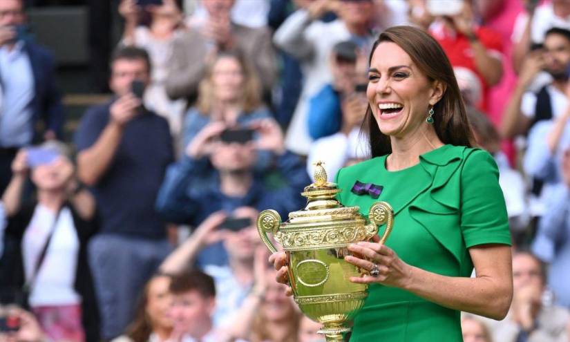 Kate Middleton, princesa de Gales, fue también la encargada de entregarle el título a Carlos Alcaraz.