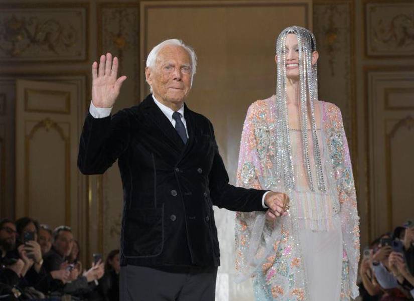 Giorgio Armani en la Semana de la Moda de Milán.