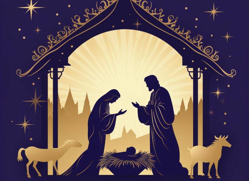 Foto animada sobre el nacimiento de Jesús.