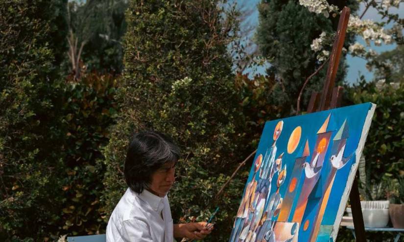 Olmedo Quimbita pinta desde que tenía siete años.