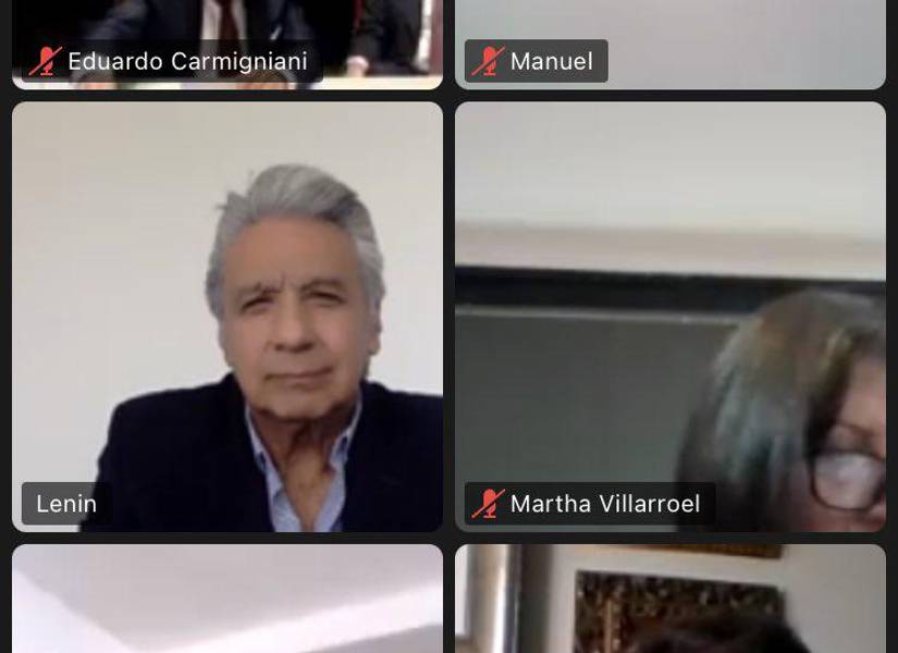 Lenín Moreno se reunió de manera telemática.