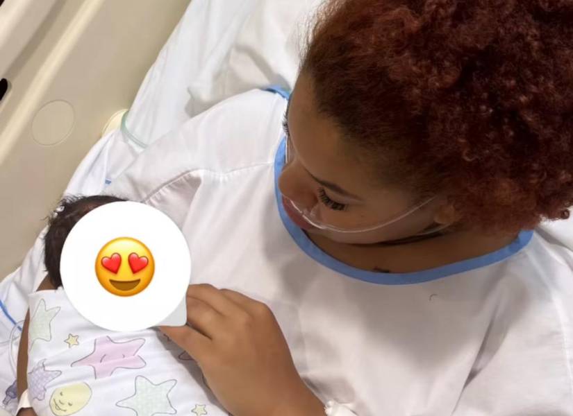 Angie Palacios compartió una imagen con su recién nacido.