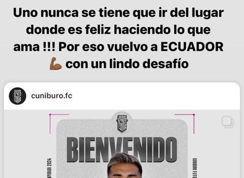 Mensaje de Sergio López en Instagram.