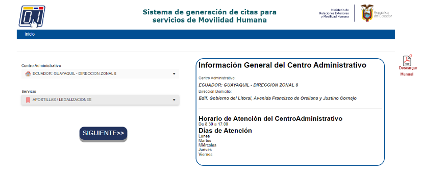 Sistema de generación de citas para servicios de Movilidad Humana.