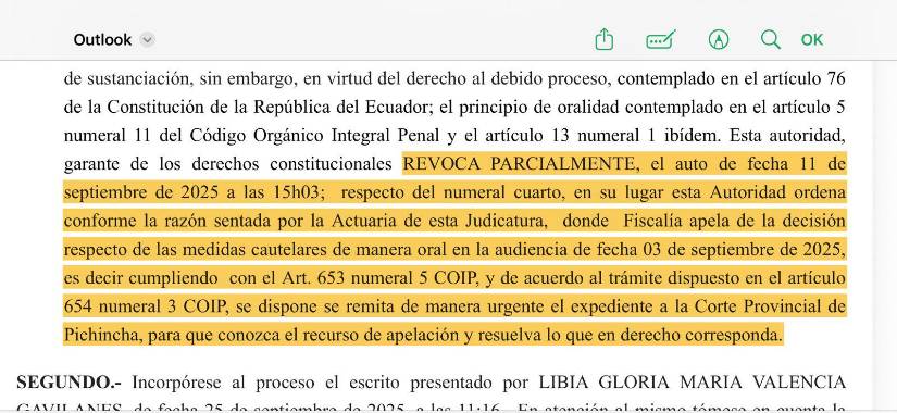 Decisión de la jueza Ortíz.