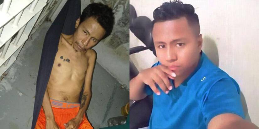 Izq. Segundo Gregorio Bone Yagual en la Penitenciaría del Litoral. La misma persona cinco años antes de ser encarcelado. Der.