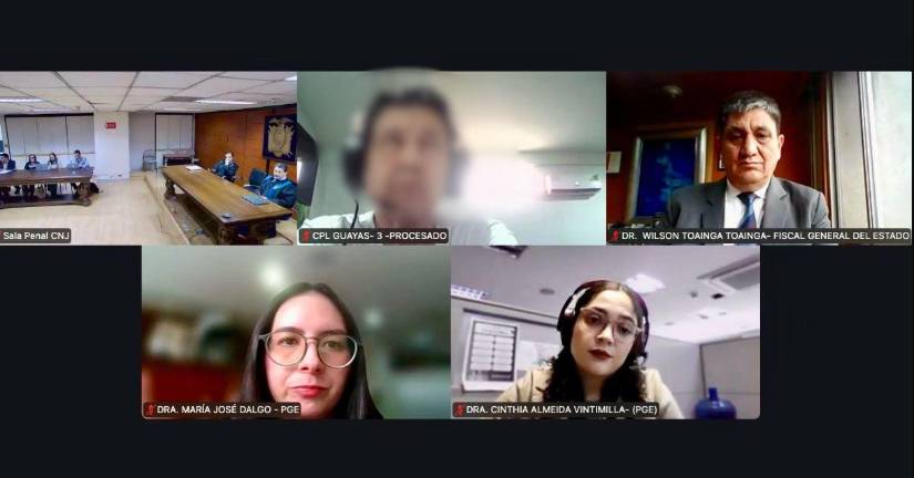 Wilson Toainga en audiencia para regresar a la Cárcel 4 de Quito.