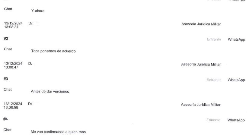Militares sugirieron ponerse de acuerdo antes de dar su versión ante la Fiscalía durante la indagación previa por desaparición forzada.