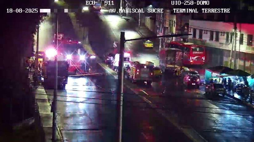 Siniestro de tránsito en el sector de Quitumbe.