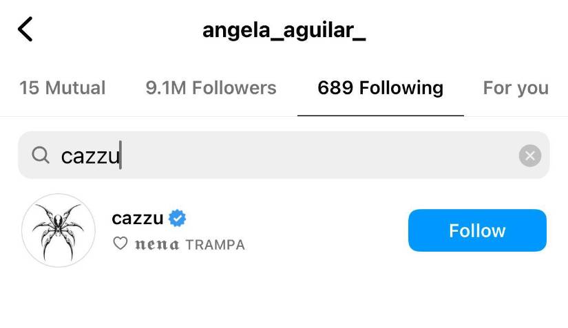 Ángela Aguilar no ha dejado de seguir a Cazzu