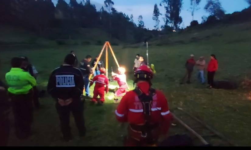 Pozo donde hallaron a una de las niñas