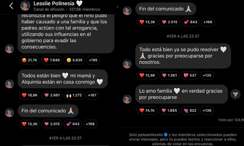 Capturas del canal de difusión de Lesslie Polinesia.