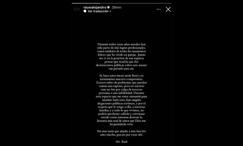 El puertorriqueño rompió el silencio luego del artículo publicado por revista People el martes 25, donde se hizo público el fin del compromiso de los cantantes