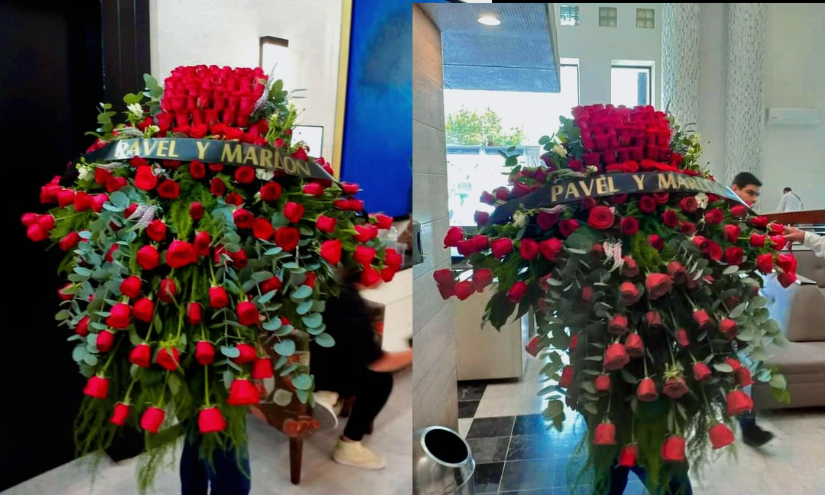 Arreglos florales durante el funeral de La Gilbertona.