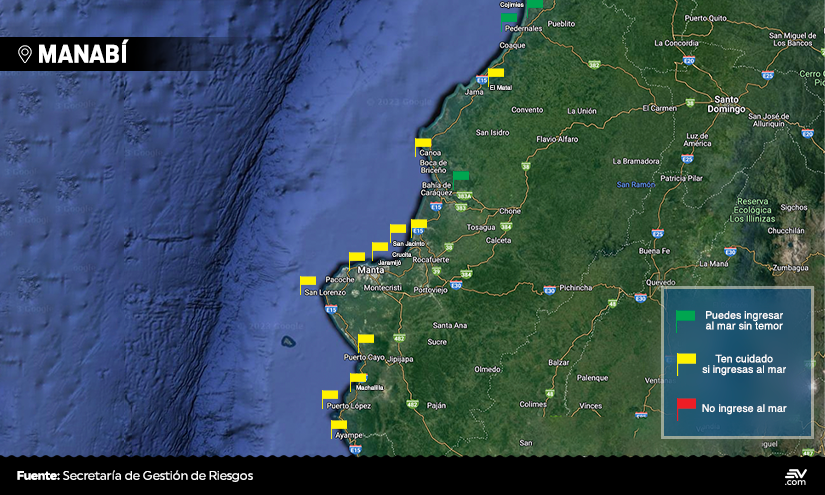 Oleaje más intenso en Ecuador desde este 27 de enero: estas son las playas del país con mayor y menor peligro para los bañistas