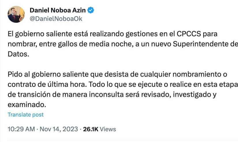 Gobierno de Lasso ataca a la prensa a la par que defiende los 900 días en funciones