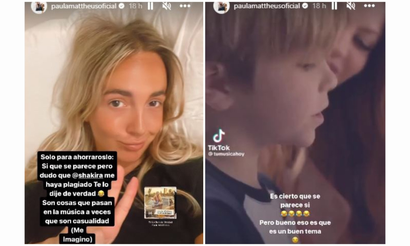 La cantante comentó que podría ser casualidad que el tema de Shakira se parezca a su canción (Instagram: @paulamattheusoficial)