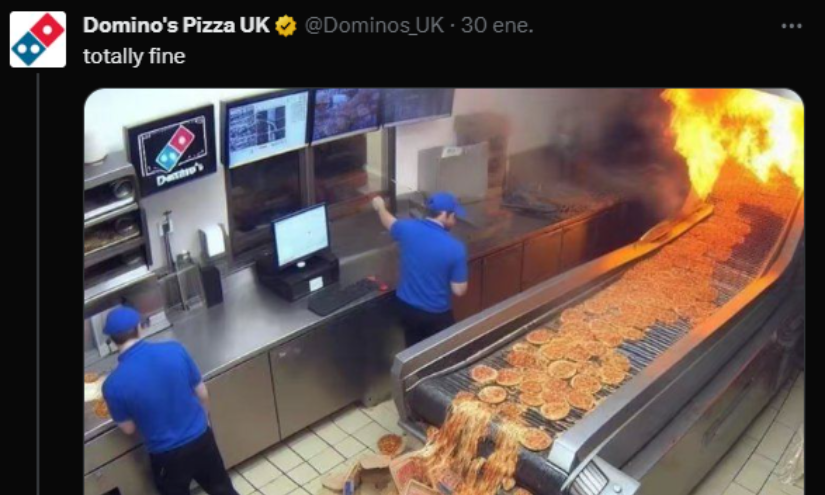 Captura de la respuesta de Domino's Pizza.