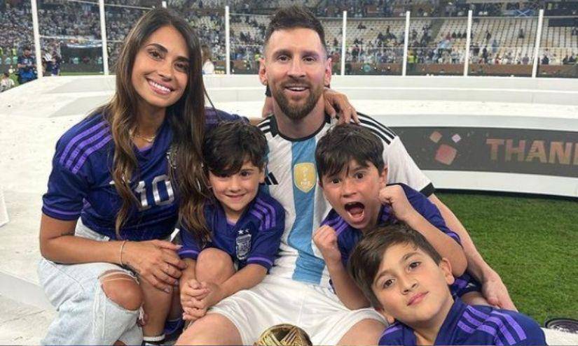 Messi y Roccuzzo tienen tres hijos: Thiago, Mateo y Ciro