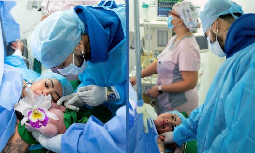 Imagen de archivo de Anuel y Yailin en el nacimiento de Cattleya.