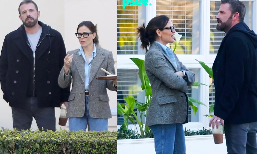 Jennifer López y Ben Affleck juntos en los exteriores de la escuela de Samuel, su hijo.