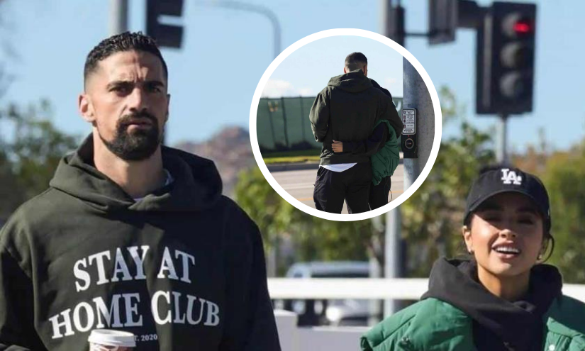 Becky G y Sebastian Lletget captados juntos en Los Ángeles.