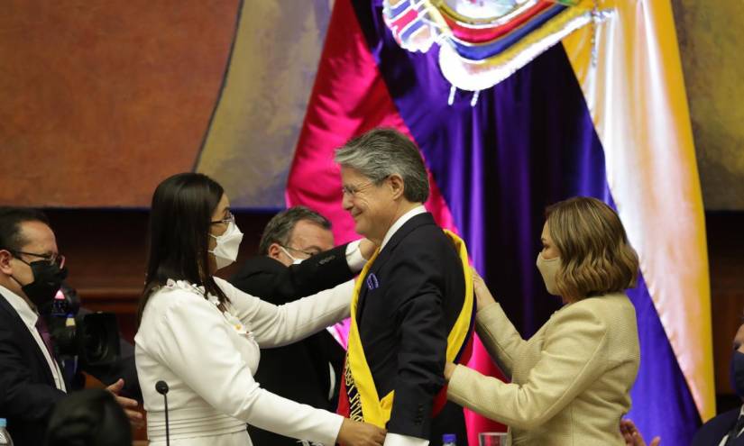Foto de la posesión de Guillermo Lasso como Presidente de la República, el 24 de mayo del 2021, en el pleno de la Asamblea Nacional.