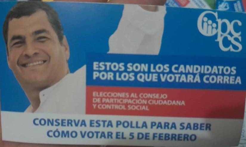 Imagen de la 'polla' que mostraba a los candidatos del CPCCS que serían votados por Rafael Correa.