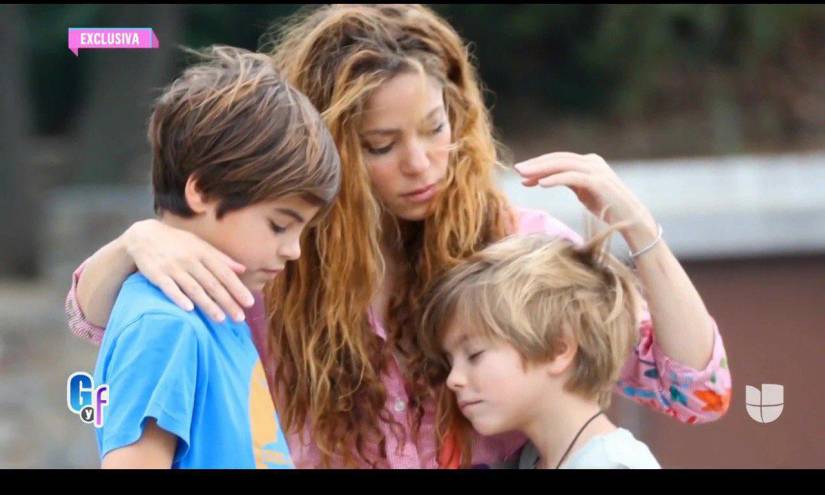 Imágenes de Shakira junto a sus hijos Sasha y Milán.