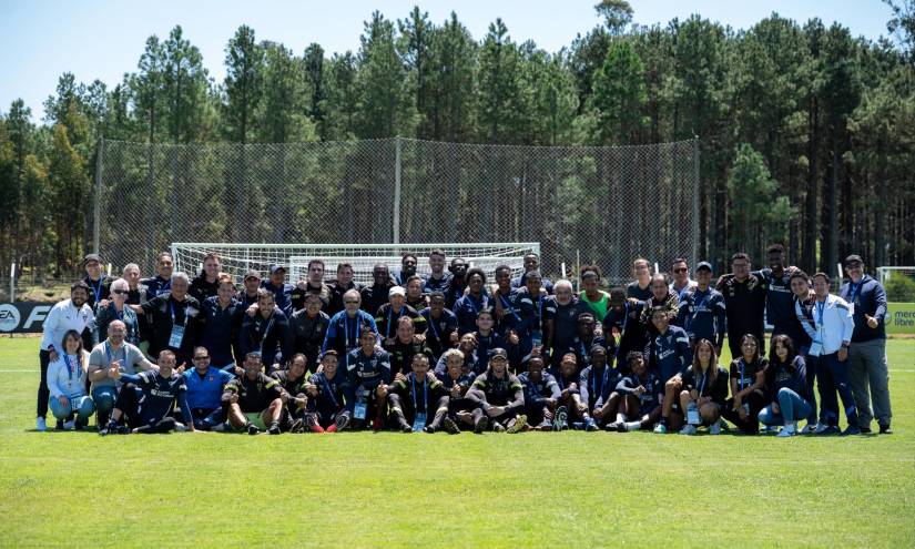 Jugadores de Liga de Quito previo a la final de la Copa Sudamericana