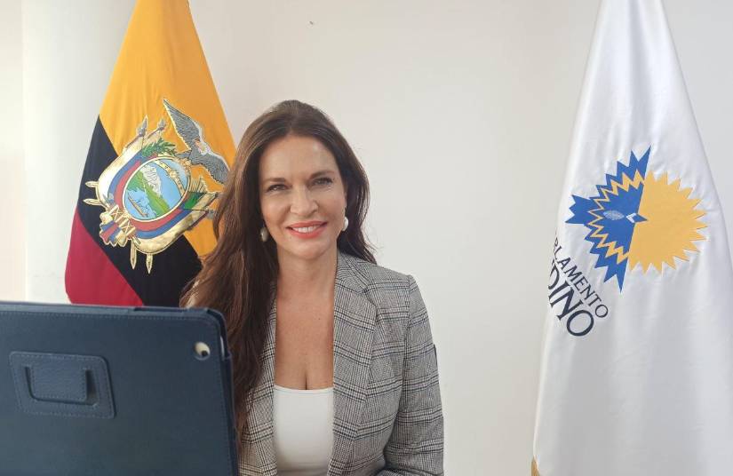 Patricia Terán en el Parlamento Andino en una foto del 2021.