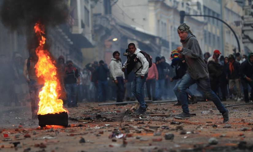 Imagen de archivo del paro de junio de 2022 en Ecuador, liderado por Leonidas Iza.
