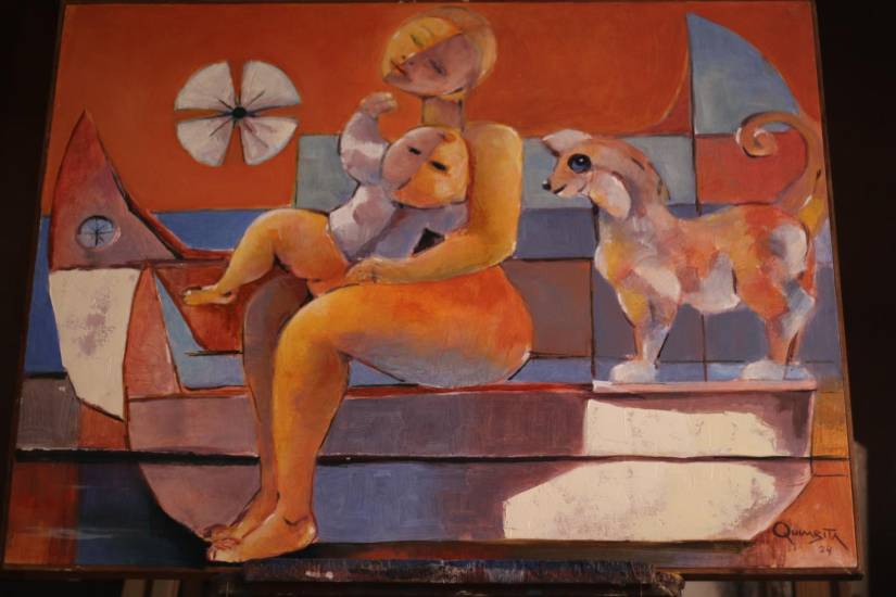 Los oleos del pintor ecuatoriano se caracterizan por colores vibrantes.