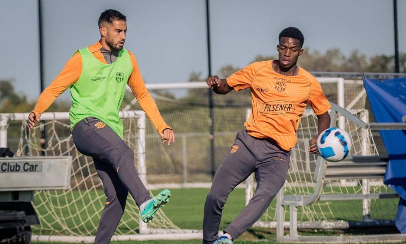 Los jugadores de Barcelona SC durante los entrenamientos de la pretemporada en Estados Unidos.