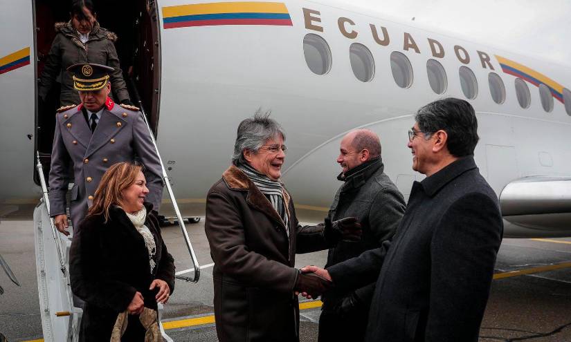 María de Lourdes junto a Guillermo Lasso en Europa.
