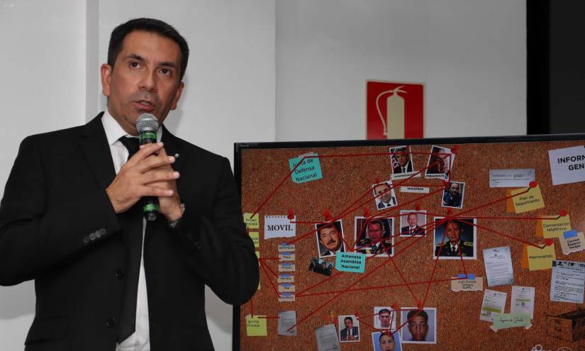 En rueda de prensa realizada en Quito el martes 12 de julio del 2023, el perito Roberto Meza entregó el Tercer Producto del caso Gabela.